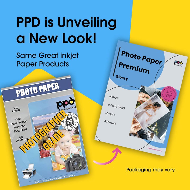 PPD Glossy Photo Paper for Inkjet Printer, 4 x 6" Premium Quality Printable Sheets for Custom Picture, Professional Photographic Instant Dry For with Normal, Dye or Pigment Ink (100 Pack/255 gsm) - Image 2